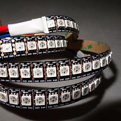 Nagulagu 3.3ft 1M 144 LEDs DC5V WS2813 5050 RGB Individually Addressable Full Dream Color led Pixel Strip Light Upgraded WS2812B Non-Waterproof,Black PCB