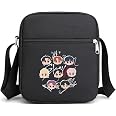 Stylish Unisex Crossbody Bag - Nylon Shoulder Purse With Zipped Pockets, Adjustable Strap (Black, 9.4x8.3x2.4 Inches)