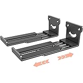 BYMECOST Universal Soundbar Wall Mount Bracket, Metal Soundbar Shelf Compatible with Depth from 3.3"-6.1", Soundbar Mount Under TV or Above TV, Holds up to 40 lbs, with Anti-Vibration Pads(Black)