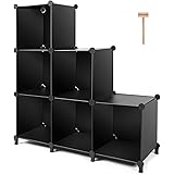 TomCare Cube Storage 6-Cube Closet Organizer Storage Shelves Cubes Organizer DIY Plastic Closet Cabinet Modular Book Shelf Or