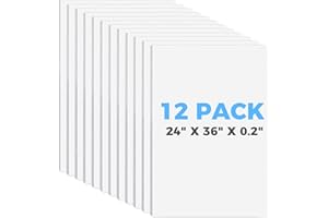 Foam Board 24" x 36" x 3/16" (5mm) - 12 Pack, White Poster Board, Double-Sided, Acid-Free Foam Core Board for Signs, Presenta