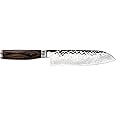 Shun Premier 7" Santoku Knife, Handcrafted and Hand-Sharpened Japanese All Purpose Knife, VG-MAX Core with Damascus Stainless Steel Cladding, Pakkawood Handle, Versatile Japanese Cutting Tool