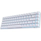 RK ROYAL KLUDGE RK68 Wireless Hot Swappable 65% Mechanical Keyboard Gaming | 68 Keys Compact BT5.0 Gaming Keyboard with Stand-Alone Arrow/Control Keys, Software Supports, Blue Backlit, RK Custom Switch
