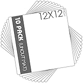 Mat Board Center, Pack of 10 12x12 White Uncut Mat Boards, Acid-Free Backing Matte Boards for Frames, Prints, Photos, Pictures