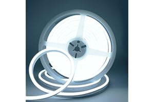 DUOFU365 White Neon LED Strip Light, DC 12V 600 SMD2835 LED Neon Rope Lights,Upgraded 16.4ft/5m Led Light Strips Flexible Waterproof for Indoor/Outdoors Home Decoration/DIY