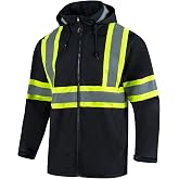 FONIRRA Hi Vis Reflective Jacket ANSI Class 3 with Soft Shell Waterproof Coat High Visibility Safety Jackets for Men