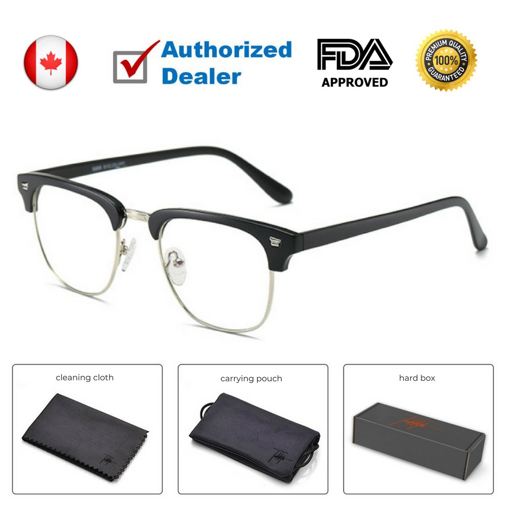 Teddith Blue Light Blocking Glasses for Computer Blocking UV Headache Anti Eye Strain Clear Lens Men/Women Black …