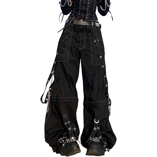 Pantalones Cargo De Paracaídas Con Cordón Elástico En La Cintura Para Mujer, Pantalones Holgados Y2K Para Adolescentes Y Niñas, Pantalones Sueltos Con Bolsillo, Negro