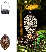 Tomshine Solar Lantern Light Outdoor Hanging Garden Metal Lamp