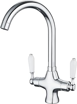 Funime Traditional Kitchen Sink Mixer Tap Elegant Ceramic Dual