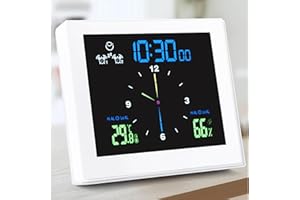 Gexmil Digital Shower Clock Waterproof Creative Wall Clock Bathroom Clock with Temperature and Humidity Display Kitchen Timer (White)