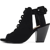 Soda Taking ~ Women Open Toe Low Heel Gladiator Sandal with Adjustable Ankle Strap