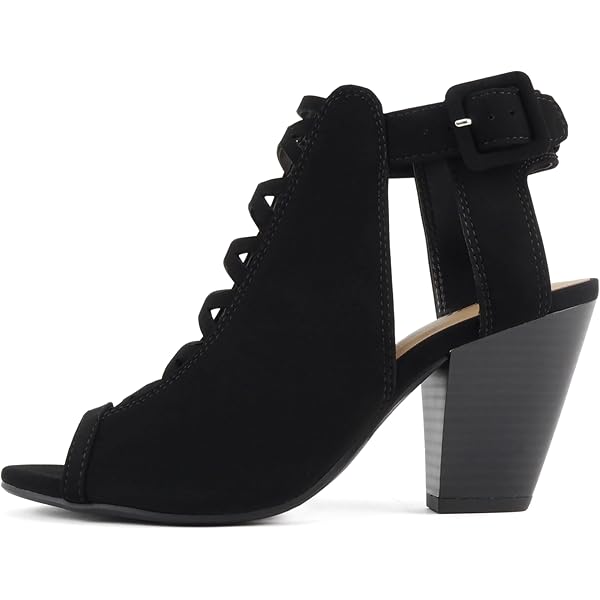 Women's Heeled Sandals – Fashion Fish Mouth Open Toe With Side Cutouts & Back Zipper, Comfy High Heels For Summer & Casual Outings - View #2