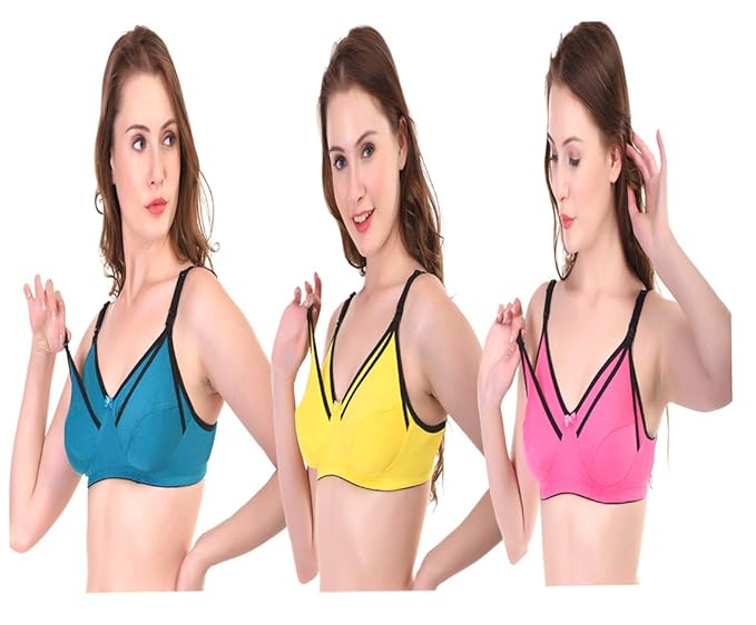 Breastfeeding Maternity Bra for Women Pack of 3