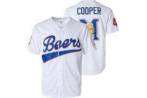 Stitched Doug Remer Beers Jersey Joe Cooper 44# 17# Movie Baseball Jerseys for Mens Size S-3XL