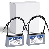 VEXUNGA CBB61 Fan Capacitor 3.5uF 450 Volt Ceiling Fan Capacitors Replacement 3.5MFD 450V AC 450VAC 50/60Hz 2Wire for Fans Motor Start Run (2Pcs)