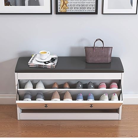 Slow Time Shop Us Shoe Storage Bench With Flip Drawer Shoe