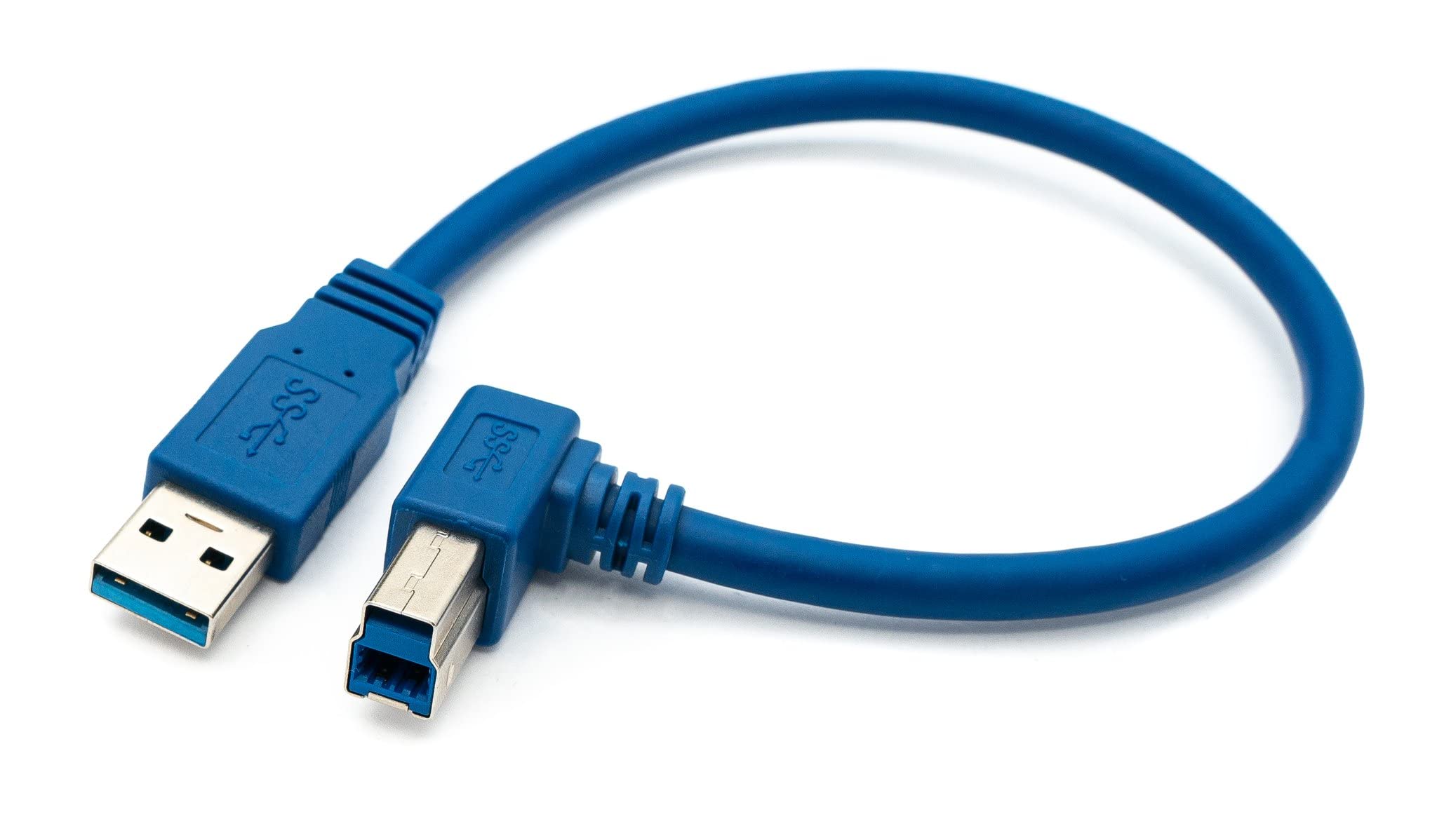 System-S USB 3.0 Cable 30 cm Type B Male to Type A Male Angle in Blue