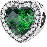 MICOO 925 Sterling Silver Sparkling Clear Charms Beads, Heart-shaped Circular Design With Cubic Zirconia Fit Pandora Original Bracelet Necklace, Gift for Women