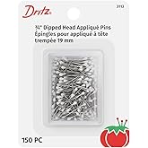 Dritz Quilting Dritz 3113 Dipped Head Applique Pins, 3/4-Inch (150-Count),White