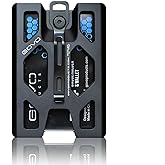 Aluminum GOVO Badge Holder/Wallet_ Durable ID Card Holder with Metal Clip and 4 Cards Slot (Black)