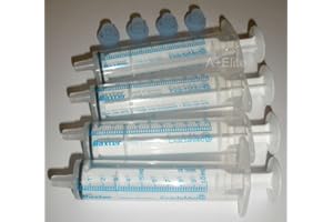 BAXA ExactaMed Oral Liquid Medication Syringe 10cc/10mL 4/PK Clear Medicine Dose Dispenser With Cap Exacta-Med BAXTER Comar Latex Free