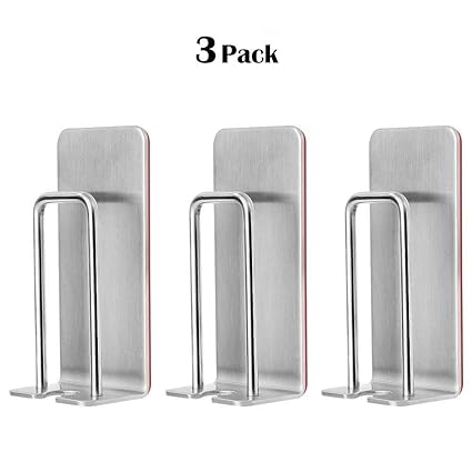 Ganchos de 3M de acero inoxidable, porta cepillos de dientes, autoadhesivo, montaje en