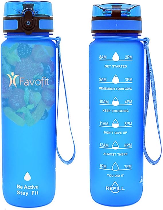 Favofit 32 oz / 1 Liter Motivational Sports