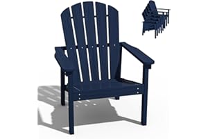 nevilywood Compact Stackable Adirondack Chairs, 26.3" Wide HDPE Outdoor Patio Chairs - Durable, Space-Saving Design for Porch