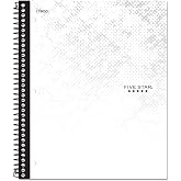 Five Star Spiral Notebook, 1 Subject, 100 Sheets, College Ruled, Graphics, Bitmap White