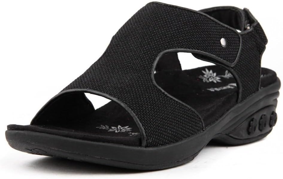 Therafit Cassandra Women's Fabric Adjustable Strap Wedge Sandal - for Plantar Fasciitis/Foot Pain