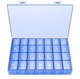 XL Pill Organizer 4 Times a Day, BUG HULL Extra