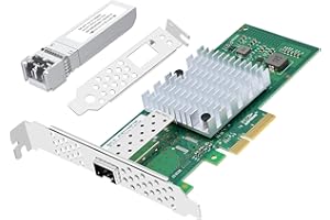 Lidkew 10Gb PCIE X4 Fiber Optic Network Card with Intel82599 Chip,Single SFP+ Network Adapter X520-SR1 Fiber Ethernet Card Su