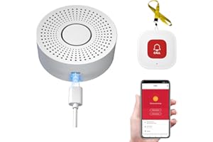 DWYENSLO WiFi Caregiver Pager Call Button Wireless Caregiver Alert System Emergency Alert Button for Elderly Patient Seniors Disabled 2 SOS Call Button 1 Receiver (Supports 2.4GHz WiFi Only)