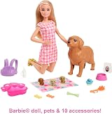 Barbie Doll & Pets Set Mommy Dog Puppies Newborn Pups Playset view 5