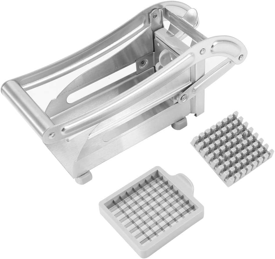 Easy French Fries Cutter, Stainless Steel French Fries Slicer Potato Chipper Chip Cutter Chopper Maker Kitchen Accessory