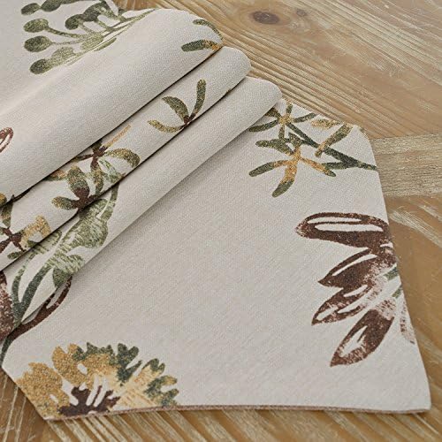 Foulola Table Runner,Linen, 12X84/104/120inch, Double Sided Design (Pure color and Chinese Painting Style),For Party, Wedding, Holiday Dinner, Home Decoration (12x120inch, 8803 COFFEE)
