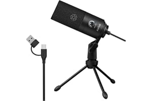 Fifine USB Microphone for PC Computer, Recording Condenser Mic for Laptop MAC/Windows for Vocals,Voice Overs,Streaming Broadc
