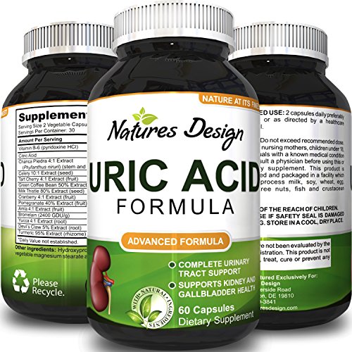 Uric Acid Kidney Support Vitamins For Men & Women Herbal Cleanse Detox