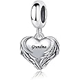 QeenseKc Wing of Angle Heart Love Dangle Charm for Pandora Bracelet Women Present