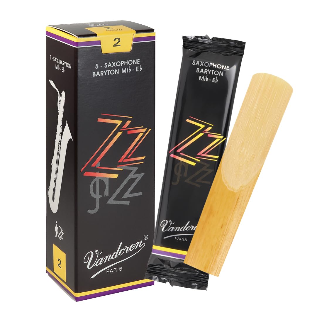 Vandoren "ZZ" Baritone saxophone reeds, box of 5 - Strength 2
