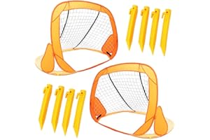 Boley Small Soccer Goal Set - 2 Pack 31 in Portable Pop Up Mini Soccer Net for Backyard Sports Games, Exercise, and Play - Outdoor Soccer Training Equipment for Kids and Youth Sports