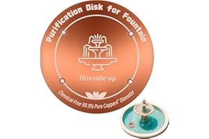 HAEZU Copper Disk for Outdoor Water Fountain|4-inch Diameter,0.6mm Thick|99.99% Pure Copper Disc|Automatic water fountain outdoor Purification Disk with 4 Point Support|Purify Water All Year Round