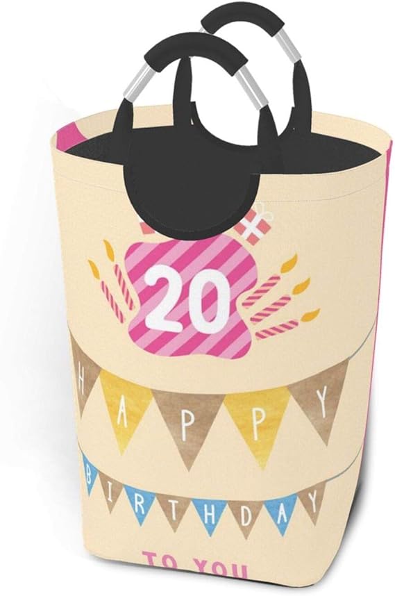 NOLYXICI Bolsa de lavandería,Impresión de cumpleaños Rosa Femenina de