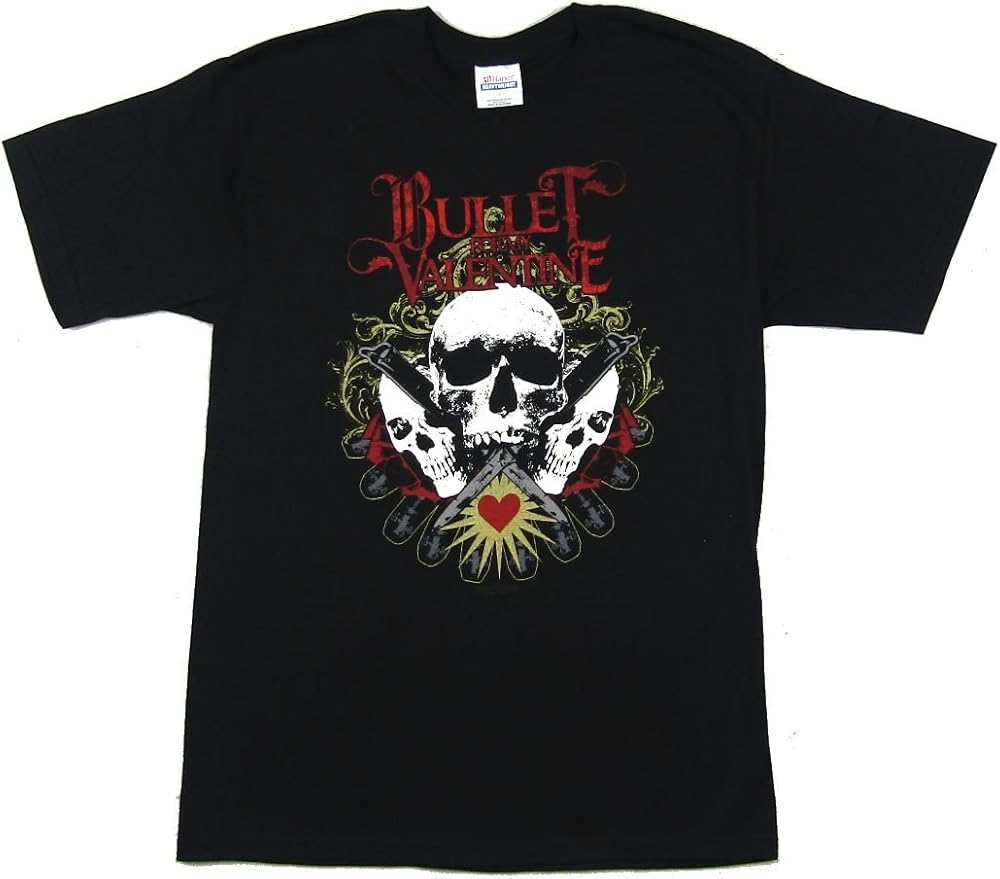 Bullet For My Valentine Knives Skulls T Shirt 1590 Seknovelty