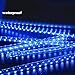 LALAPAO Outdoor Christmas String Lights Solar Powered LED Meteor Shower Rain Lights Xmas Falling Raindrop Light 8 Tubes 288 LED Cascading Fairy Lights (Blue)