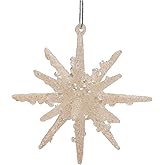Melrose Glass Christmas Star Hanging Ornament, 3-inch Height, Holiday Season Decoration