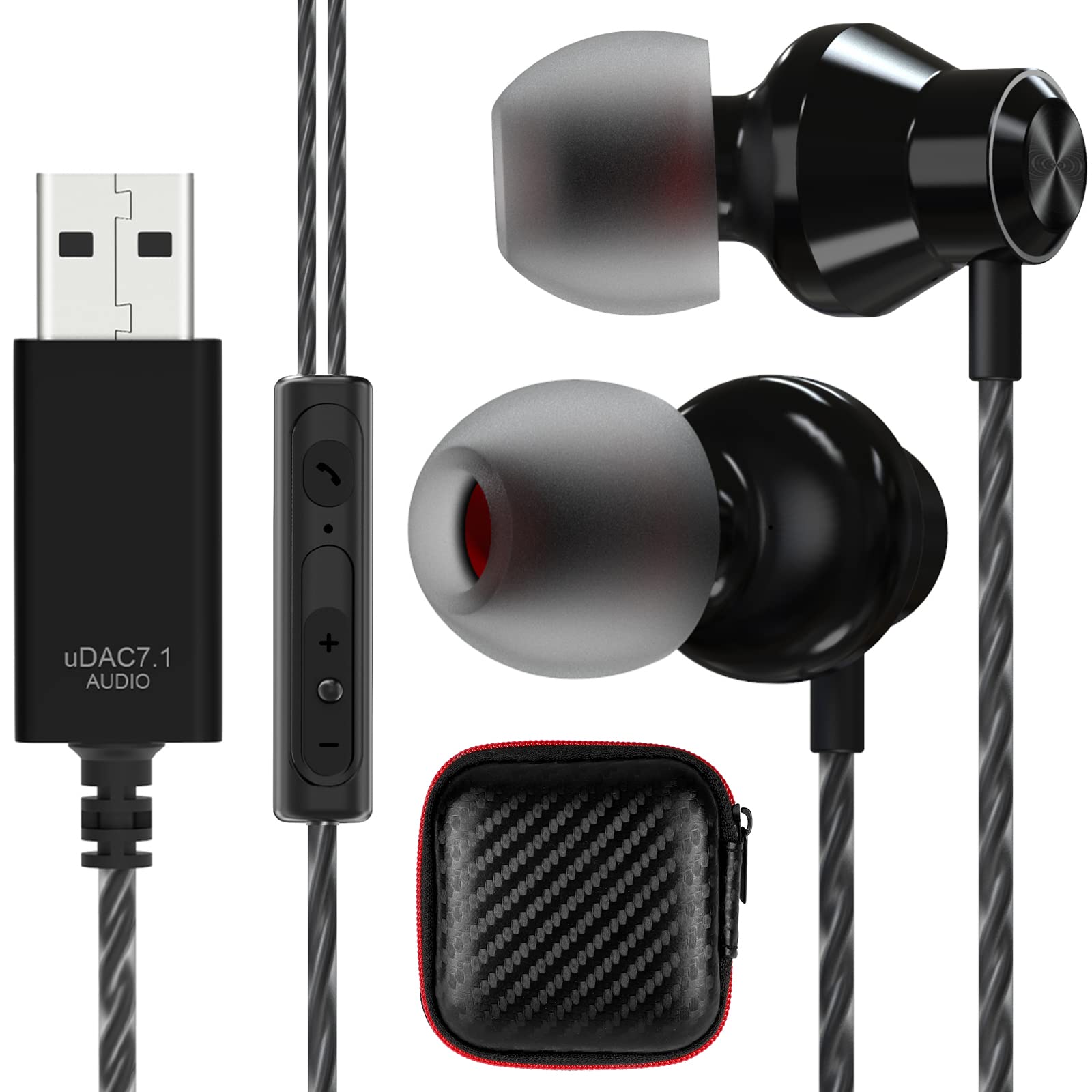 ACAGET USB Headset for PC, 2.5m USB Earphone with Microphone for Laptop Lightweight Computer Headphone Typc A Earphone for Team Office Work Noise Cancelling,forThinkPad for HP for Dell