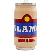 Silver Buffalo King Of The Hill Alamo Beer Logo Stainless Steel Drinking Can With Spill-Resistant Lid | Double-Walled Metal Tumbler | Holds 9 Ounces