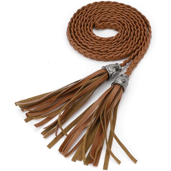 Women Girls PU Leather Waist Belt Chain Skinny Rope with  display picture 1